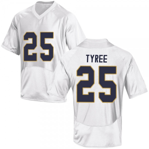Chris Tyree Notre Dame Fighting Irish NCAA Youth #25 White Game College Stitched Football Jersey QXO0355SO